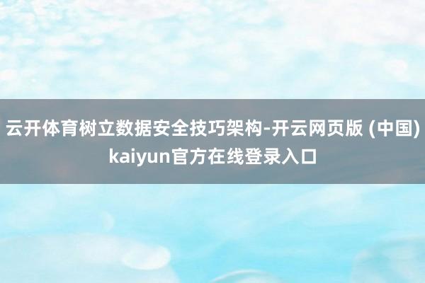 云开体育树立数据安全技巧架构-开云网页版 (中国)kaiyun官方在线登录入口