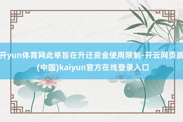 开yun体育网此举旨在升迁资金使用限制-开云网页版 (中国)kaiyun官方在线登录入口