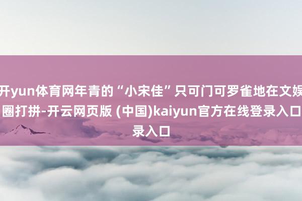 开yun体育网年青的“小宋佳”只可门可罗雀地在文娱圈打拼-开云网页版 (中国)kaiyun官方在线登录入口