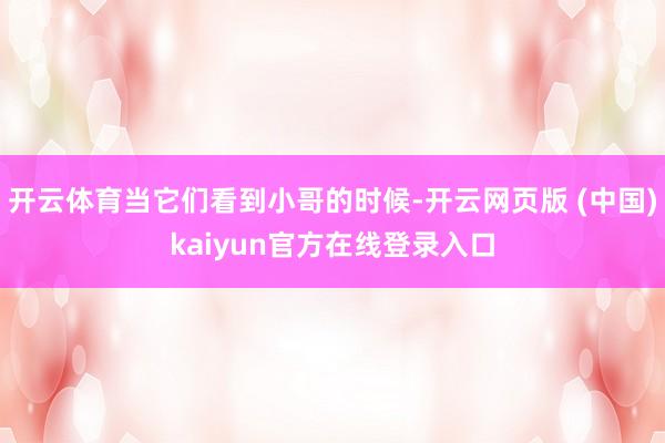 开云体育当它们看到小哥的时候-开云网页版 (中国)kaiyun官方在线登录入口