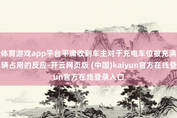 体育游戏app平台平庸收到车主对于充电车位被充满电的车辆占用的反应-开云网页版 (中国)kaiyun官方在线登录入口