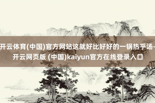 开云体育(中国)官方网站这就好比好好的一锅热乎汤-开云网页版 (中国)kaiyun官方在线登录入口