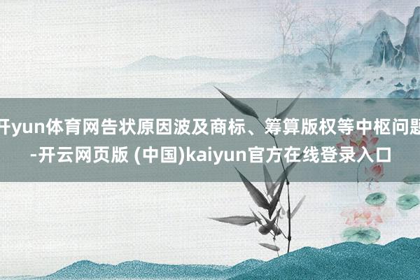 开yun体育网告状原因波及商标、筹算版权等中枢问题-开云网页版 (中国)kaiyun官方在线登录入口