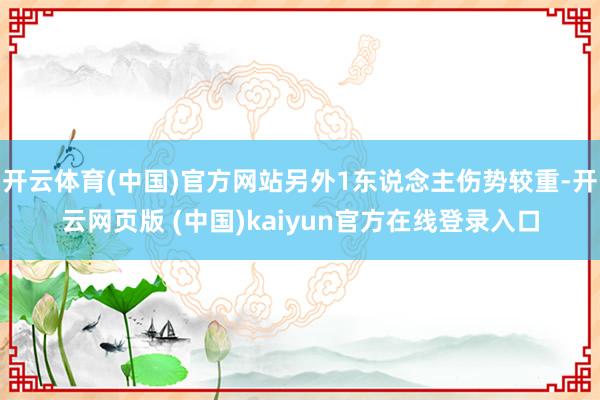 开云体育(中国)官方网站另外1东说念主伤势较重-开云网页版 (中国)kaiyun官方在线登录入口