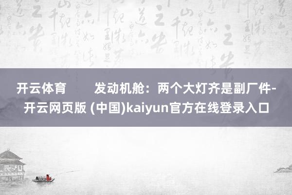 开云体育        发动机舱：两个大灯齐是副厂件-开云网页版 (中国)kaiyun官方在线登录入口