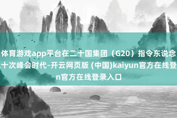 体育游戏app平台在二十国集团(G20)指令东说念主第二十次峰会时代-开云网页版 (中国)kaiyun官方在线登录入口