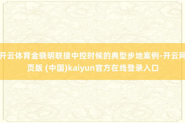 开云体育金晓明联接中控时候的典型步地案例-开云网页版 (中国)kaiyun官方在线登录入口