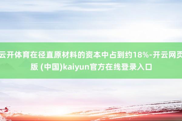 云开体育在径直原材料的资本中占到约18%-开云网页版 (中国)kaiyun官方在线登录入口