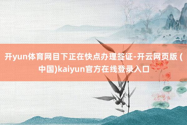 开yun体育网目下正在快点办理签证-开云网页版 (中国)kaiyun官方在线登录入口